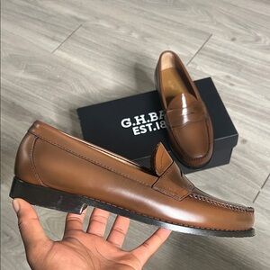 G.H. Bass & Co. Men's Brown Leather Penny Loafers
